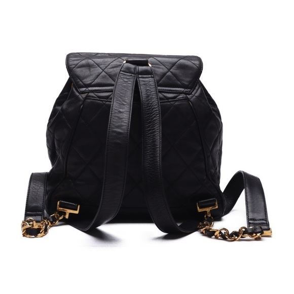 Chanel Matelasse Double Chain Backpack Lambskin Black - Picture 2 of 8